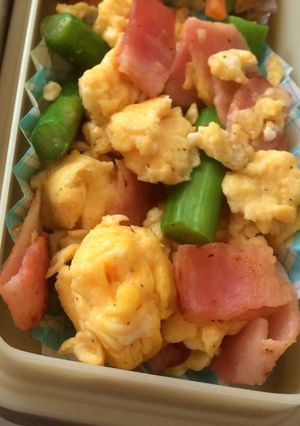 簡単！アスパラベーコンの卵炒め【お弁当】-レシピのメイン写真