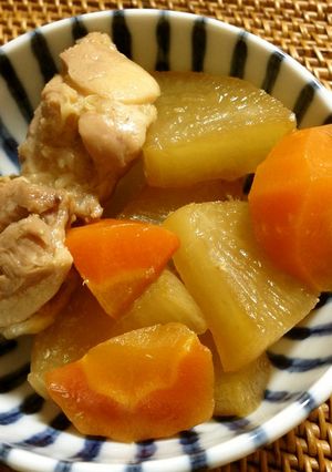 圧力鍋で簡単！鶏モモ肉と大根と人参の煮物-レシピのメイン写真