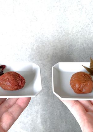 赤紫蘇＆イロハモミジで着色した梅干し-レシピのメイン写真