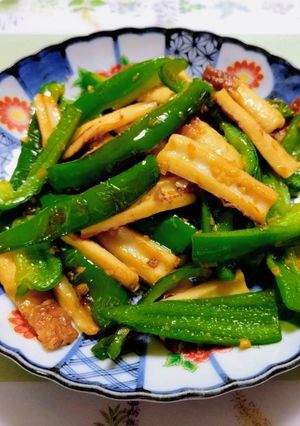 節約おかず簡単夕飯ピーマンちくわスタミナ炒め副菜-レシピのメイン写真