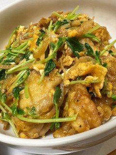 鶏卵豆苗炒め-レシピのメイン写真