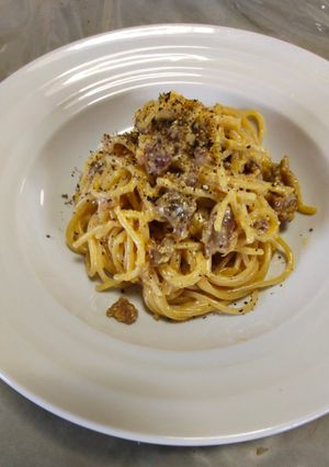 本格✨️豚バラと味噌でカルボナーラ-レシピのメイン写真
