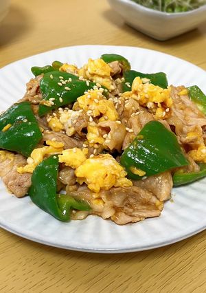 豚肉とピーマンのふわたま炒め-レシピのメイン写真