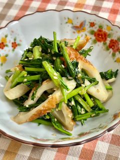 かぶの葉とちくわのごま炒め♪-レシピのメイン写真
