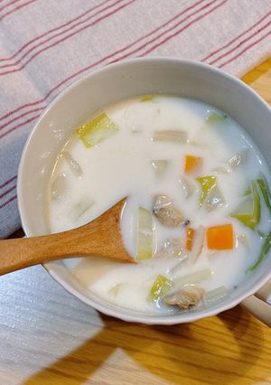 鉄分◎あさりのクラムチャウダー風スープ-レシピのメイン写真