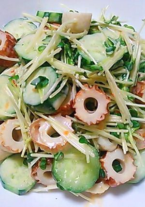 焼き竹輪とカイワレ大根の味噌マヨサラダ-レシピのメイン写真
