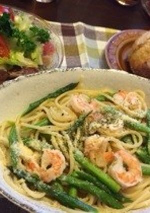 アスパラと海老のペペロンチーノ-レシピのメイン写真