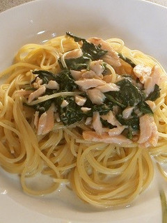 サーモンとほうれん草のクリームスパゲティ-レシピのメイン写真