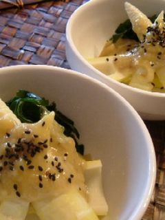 破竹とわかめの辛子酢味噌添え-レシピのメイン写真