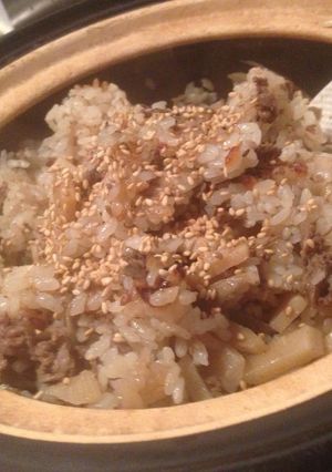 麺つゆで牛蒡と牛肉の炊き込みご飯-レシピのメイン写真