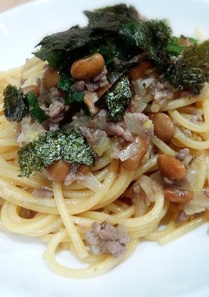 ゆずこしょうがきめて和風納豆パスタ☆-レシピのメイン写真