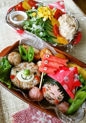 こいのぼりと兜Boy弁当★ツナサラダ-レシピのメイン写真