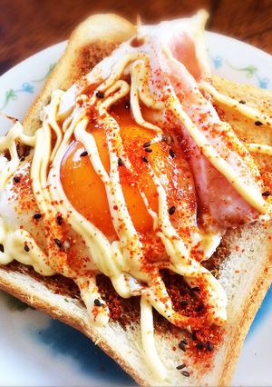 簡単ハムエッグ食パン-レシピのメイン写真