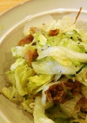 レンジでレタスのめんつゆおひたし-レシピのメイン写真