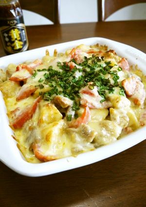 焼肉ダレde鶏肉とじゃが芋のチーズ焼き♪-レシピのメイン写真