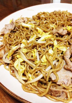 粉末ソースがきれいに混ざるうちの焼きそば-レシピのメイン写真