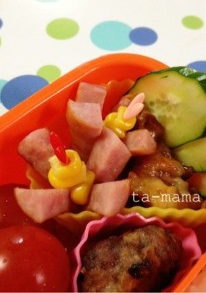 幼稚園弁当＊簡単ウインナーコーンのお花-レシピのメイン写真