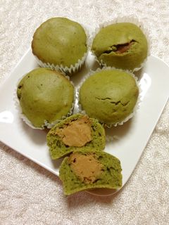 抹茶マフィン☆きな粉クリーム入り☆-レシピのメイン写真