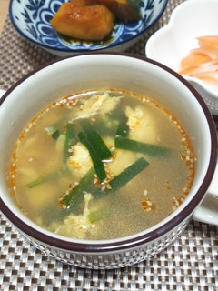 簡単!ニラと卵のピリ辛中華スープ-レシピのメイン写真