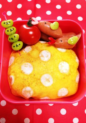 可愛いオムライス 模様入り薄焼きたまご-レシピのメイン写真