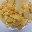 茹でたタケノコ入りスクランブルエッグ