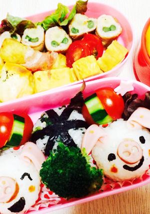 キャラ弁* ぶたさんおにぎり-レシピのメイン写真