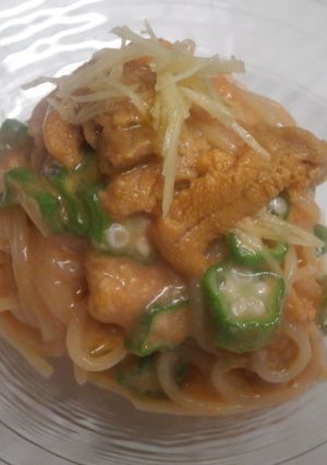 ウニとトマトの冷製パスタ-レシピのメイン写真