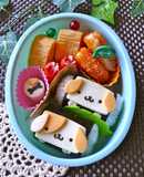 キャラ弁　犬のお弁当！牛乳パックでポン！