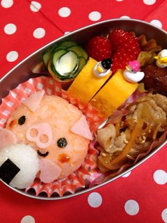 ☆キャラ弁☆...食いしん坊なぶたさん-レシピのメイン写真