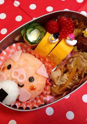 ☆キャラ弁☆...食いしん坊なぶたさん-レシピのメイン写真