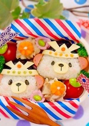 キャラ弁✳︎こどもの日に♫かぶとワンコ♡-レシピのメイン写真