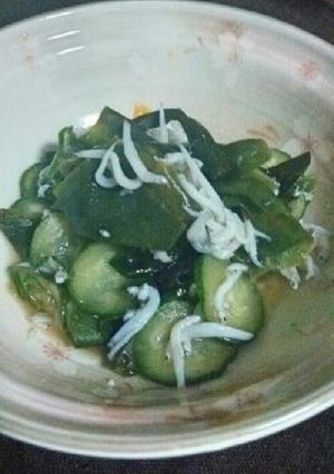 ﾜｶﾒとｷｭｳﾘの酢の物-レシピのメイン写真