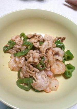 海老豚肉ピーマンのカレー炒め-レシピのメイン写真