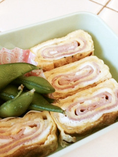 お弁当に! お手軽 ハムチーズ入り卵焼き-レシピのメイン写真