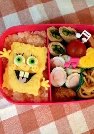キャラ弁☆スポンジボブのお弁当-レシピのメイン写真