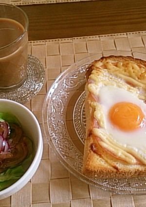 ◆簡単♡忙しい朝のハムエッグトースト◆-レシピのメイン写真