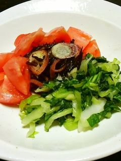 青梗菜とひじき・茗荷の和風サラダ♪-レシピのメイン写真