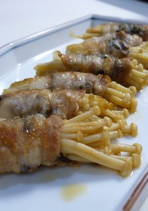 ほんだし煮!エノキと塩昆布の肉巻き-レシピのメイン写真