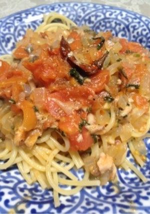 鯖の水煮缶☆たっぷりトマトパスタ-レシピのメイン写真