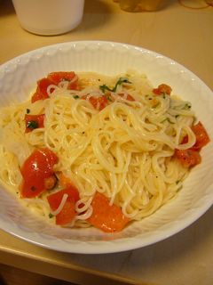 トマトとしその冷製そうめん(イタリア風)-レシピのメイン写真
