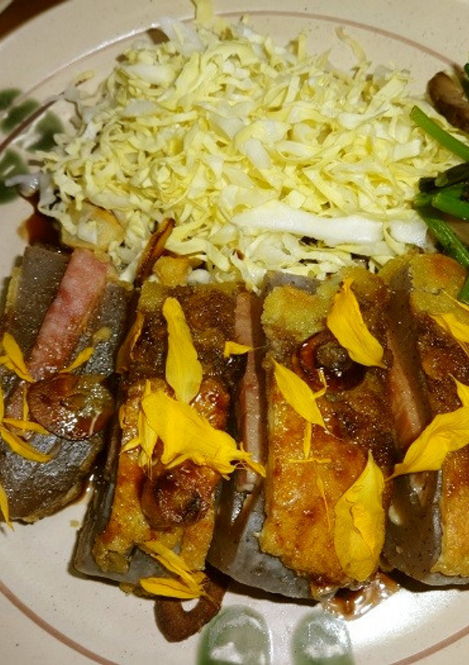 蒟蒻にハムを挟んでステーキ風-レシピのメイン写真