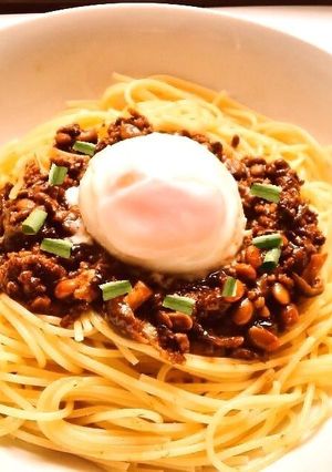 😊栄養満点💕簡単♪肉味噌納豆パスタ😊-レシピのメイン写真