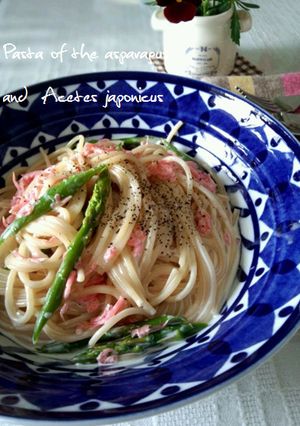 あみえびとアスパラのクリームパスタ♪-レシピのメイン写真