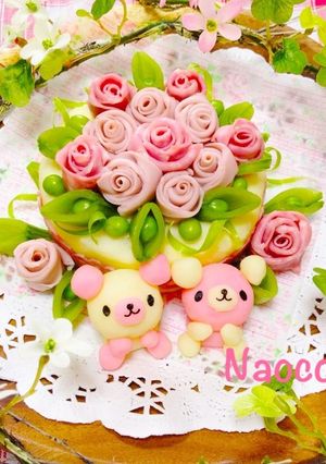 ハム薔薇とくまちゃんのポテトサラダケーキ-レシピのメイン写真