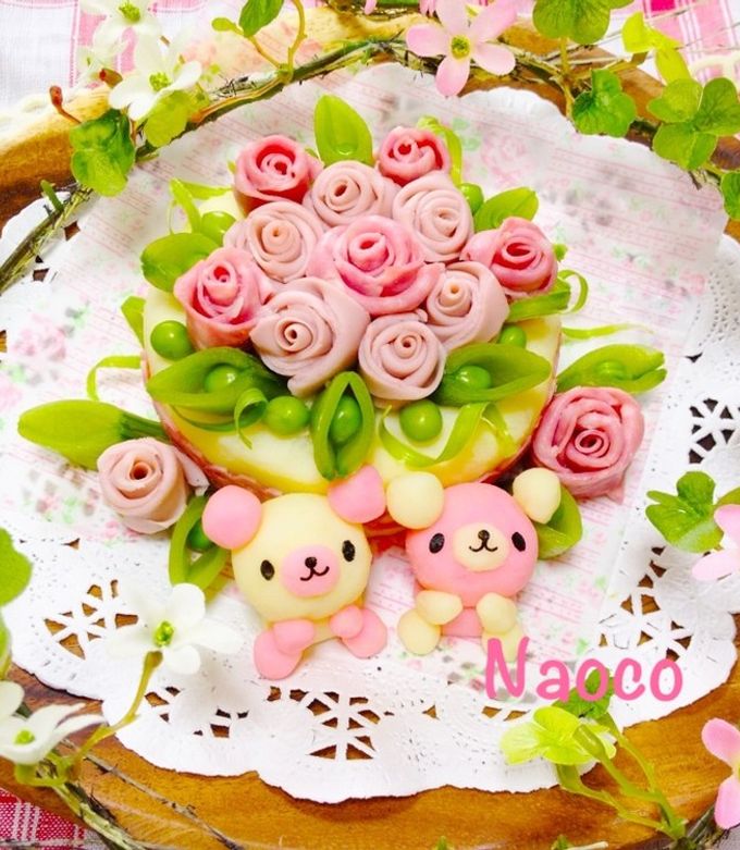 ハム薔薇とくまちゃんのポテトサラダケーキ-レシピのメイン写真