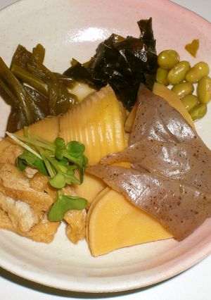 筍と蒟蒻と油揚げの圧力鍋による煮込み-レシピのメイン写真