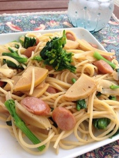 たけのこと菜の花の和風パスタ-レシピのメイン写真