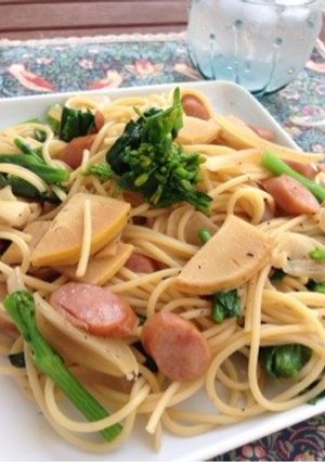 たけのこと菜の花の和風パスタ-レシピのメイン写真