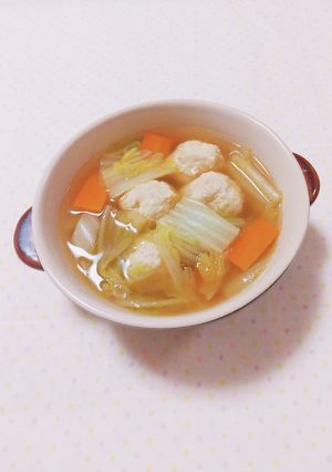 簡単ヘルシー♩鶏団子と白菜のカレースープ-レシピのメイン写真