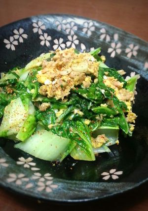 べか菜（山東菜）のツナ卵オイスター炒め♪-レシピのメイン写真